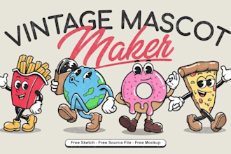 draw 1930s rubber hose vintage cartoon mascot illustration