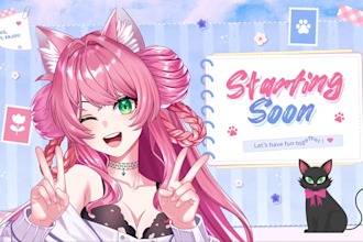 make overlay design for vtuber stream twitch youtube