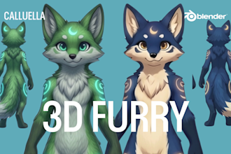 create custom 3d vroid furry and vrchat avatar for vtuber with facial rigging