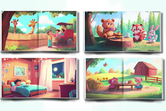 draw professional children story book illustration and cover
