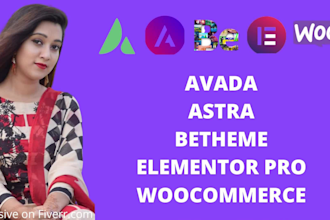 design wordpress website by avada, astra pro, elementor pro