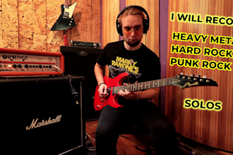record fast heavy metal and rock guitar solo