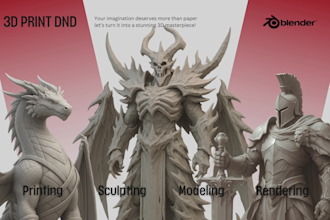 sculpt 3d printing and 3d modeling for fantasy character, dnd, and miniatures