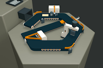 create a 3d industrial equipment animation, product animation process animation
