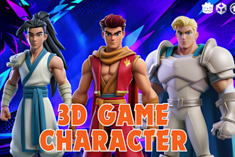 create 3d game character modeling, game assets and animation