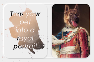 transform your pet into a royal portrait