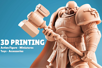 sculpt 3d model, characters, action figure, toys and statues for 3d printing