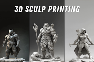 sculpt 3d model, toys, action figure and character for 3d printing and rendering