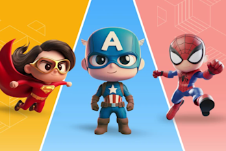 make 3d cute model cartoon character for game, toys, sculpt, statue in blender