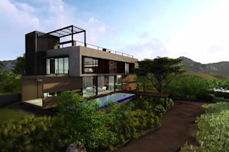 design 3d house, landscape and render realistic images