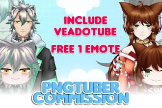 custom pngtuber for your streams twitch in chibi and anime vtuber streaming
