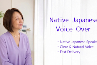 record a natural japanese female voice over