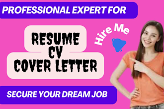 do resume,cover letter design,recreation, rewriting, and editing service for you