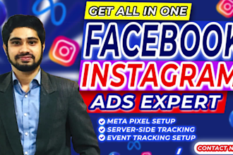 set up facebook and instagram ads with expert pixel and capi and event tracking