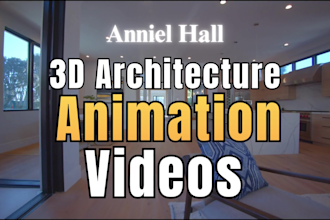 create 3d architectural animation videos for youtube channel, 3d animation video