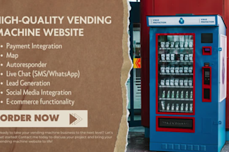 build vending machine website design, vending machine proposal, vending machine
