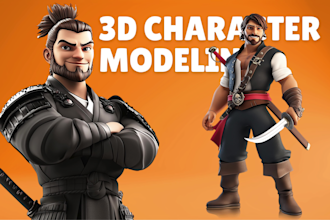 design 3d character modeling for games, animation, rigging, rendering