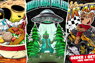 draw eye catching cartoon t shirt design for your clothing brand