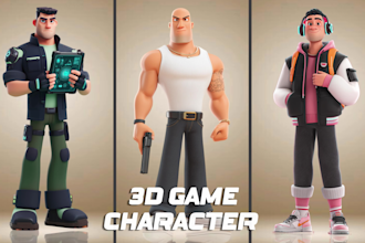 create 3d character modeling, rigging, for game and animation