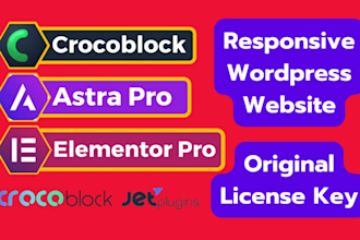 build responsive dynamic website using crocoblock, astra, acf and elementor pro