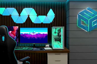 design 3d gaming room and 3d backgrounds animations