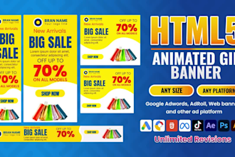 design google ads banner and animated HTML5 banner ads