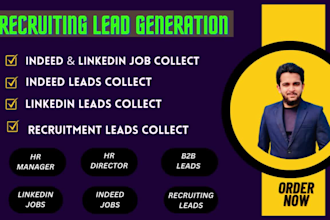 collect recruiting leads, recruiting emails for HR manager