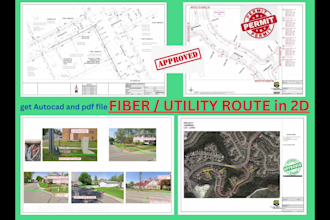 draw fiber route, utility design for OSP using google map for permit