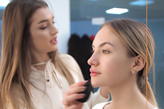 do face beauty, skin retouch, digital makeup on your video