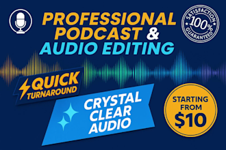 professionally edit, mix your podcast audio, editing