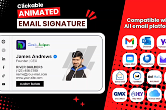 create animated HTML email signature for gmail, outlook, and apple mail