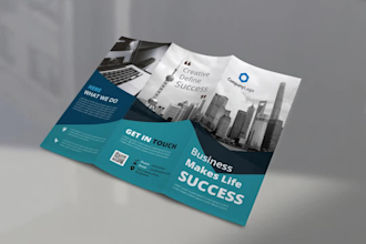 do amazing bi fold and tri fold brochure in 24hrs
