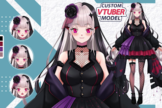 draw anime live2d model for vtuber ready for rig