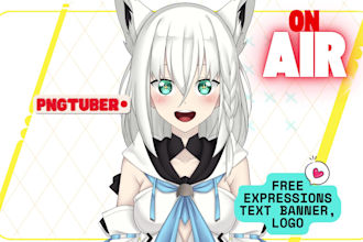 design custom pngtuber anime avatar, png tuber model character for streaming