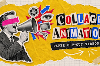 create attractive paper collage animation video collage motion