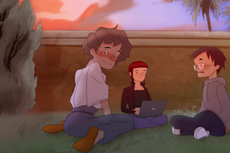 create 2d cartoon animation short film, animated music video or anime animation