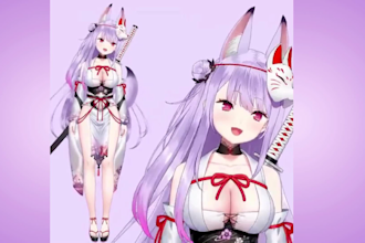 design and rig live 2d vtuber model vtuber commission vtuber model 2d anime