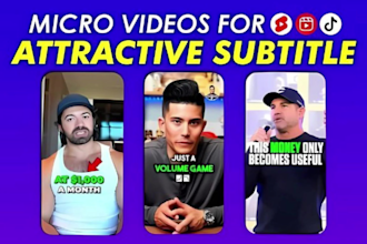 edit short form videos for tiktok, ig reels with captions