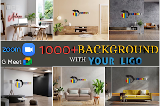 design amazing google meet and zoom virtual background with your logo