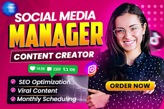 be your social media manager and monthly content creator