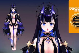 draw live2d vtuber model, vtuber commission, 2d pixel character for streaming