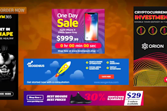 design web banner ads, html5 banner ads and animated gif