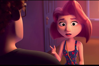 do custom 3d cartoon animation music video, 3d short film trailer disney pixar
