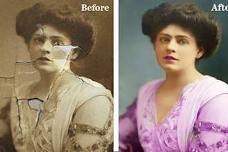 restore, repair, retouch, change color, enlarge, fix, improve an old photo
