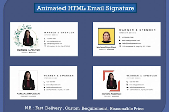 makes animated email signature by HTML code