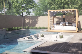 do landscape design, garden design, backyard, pool and 3d images