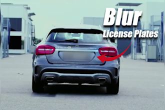 blur license plates on vehicle videos