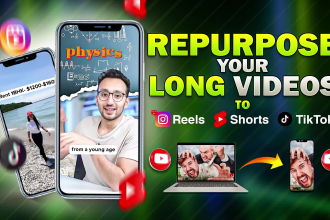 repurpose your youtube long videos to reels, shorts and tiktok