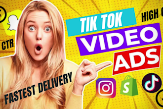 make tik tok video ads or ugc tik tok ads for dropshipping