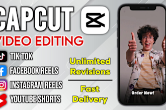 do professional capcut video editing for tiktok, reels